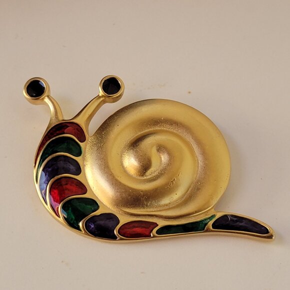 Large Vintage Signed Simon Chang Snail Brooch - Picture 4 of 10